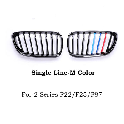 Chrome Silver Frame Grill M Color Double Slat Kidney Grille For BMW 2 Series F22 F23 M2 F87 218i  220i 228i 230i M235i M240i