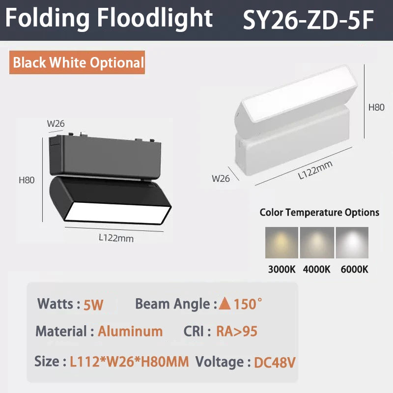 6MM Ultra Slim Magnetic Track Light Surface Mounted Ceiling Rail DC48V Modern LED Lamp Black White Magnet Rail Lamp Spotlight