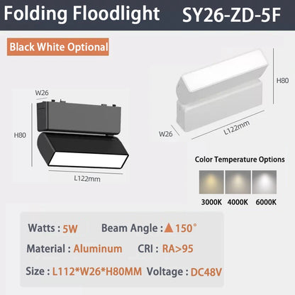 6MM Ultra Slim Magnetic Track Light Surface Mounted Ceiling Rail DC48V Modern LED Lamp Black White Magnet Rail Lamp Spotlight