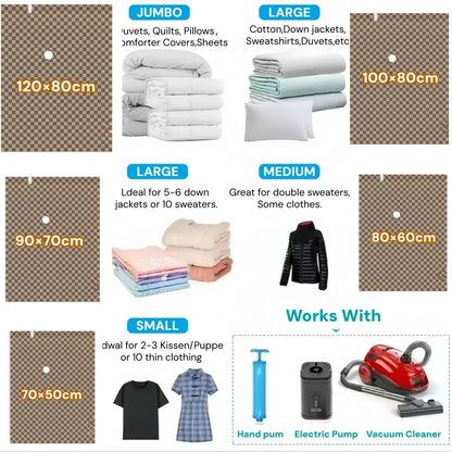 1-5Pcs Vacuum Compression Bags Travel Vacuum Sealed Bag Travel Luggage Storage Bag for Clothes Backpacks and Boarding Bags
