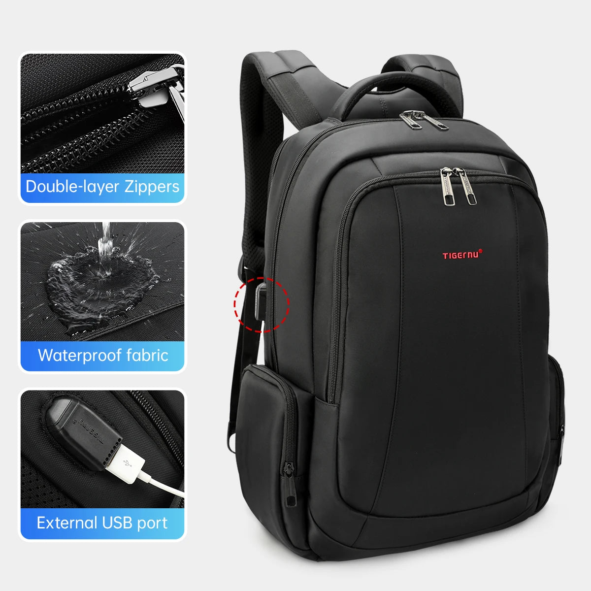 Tigernu Travel Backpacks Vacuum Backpack 14 15.6 17.3inch Laptop Backpack For School Backpack Men Schoolbag Compression Backpack