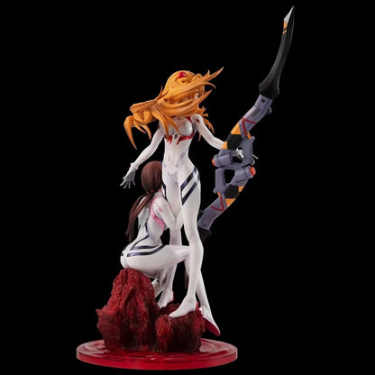 Eva 27cm Asuka Mari Makinami Action Figures Garage Kit Anime Bishoujo Model Double Character Peripheral Toy Statue Ornament Gift