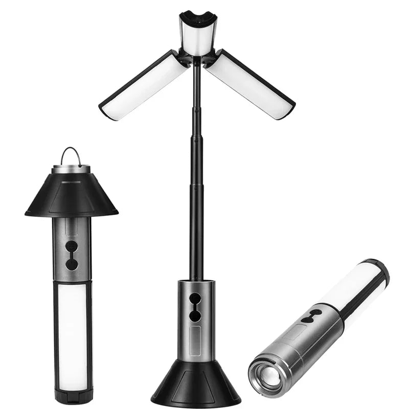 Telescopic Camping Lantern Outdoor Folding 3 Lighting Modes 3000mAh Battery Tent Lights Outdoor Supplies Portable Rechargeable