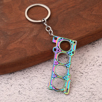 Stainless Steel Car Keychains Brake Disc Turbocharger Gear Design Keyrings Creative Mechanical Car Parts Keychain Gift for Men