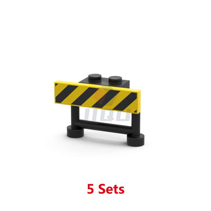 City Traffic Lamp Signpost Railway Barrier Building Blocks MOC Street View Accessories Bricks Speed Limit Indicator Warning Toys