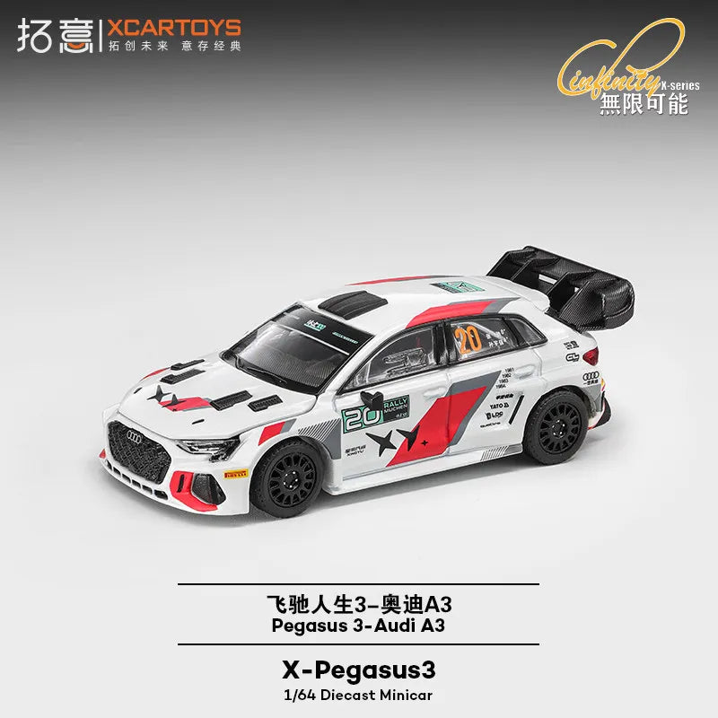 XCARTOYS 1/64 Speed Racer 3 Audi A3 Rally Racing Car Simulation Alloy Model, Boys' Toy, Adult Collection Decoration Item.