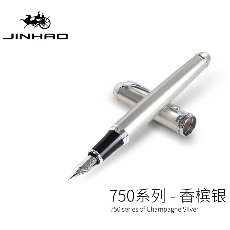 Jinhao Business Calligraphy Fountain Pen X750 Exquisite Elegant Iridium Gold Pen Office Signature Luxury Write Gifts Stationery