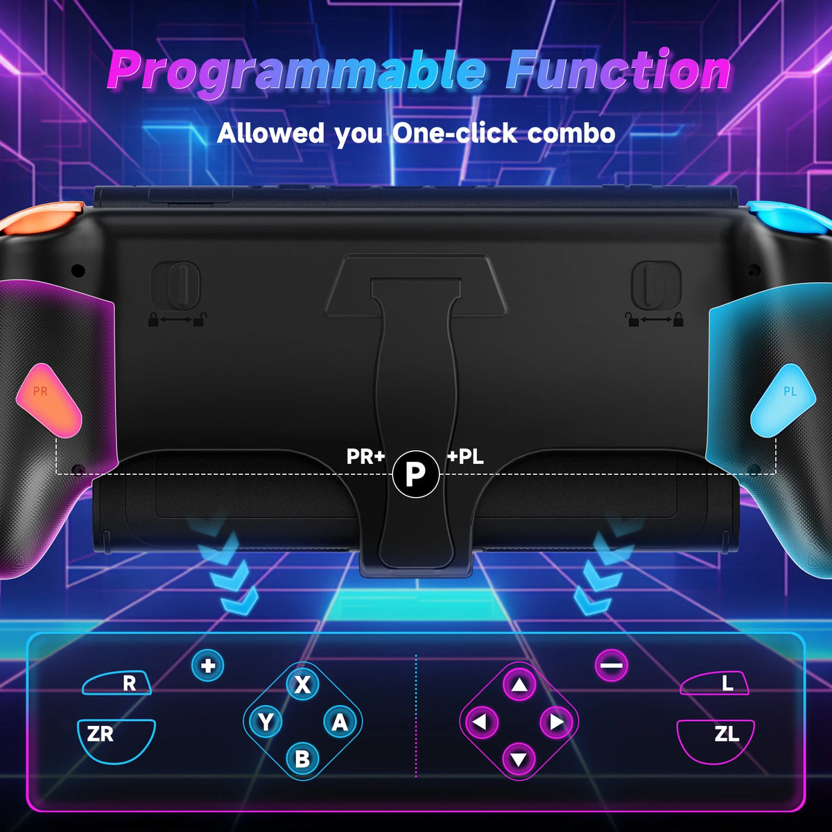 Controller For Nintendo Switch 2/Joycon One-piece Joypad,Wired RGB Gamepad 9Axis Gyro Dual Shock Turbo Programable Game Pad Grip