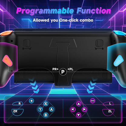 Controller For Nintendo Switch 2/Joycon One-piece Joypad,Wired RGB Gamepad 9Axis Gyro Dual Shock Turbo Programable Game Pad Grip