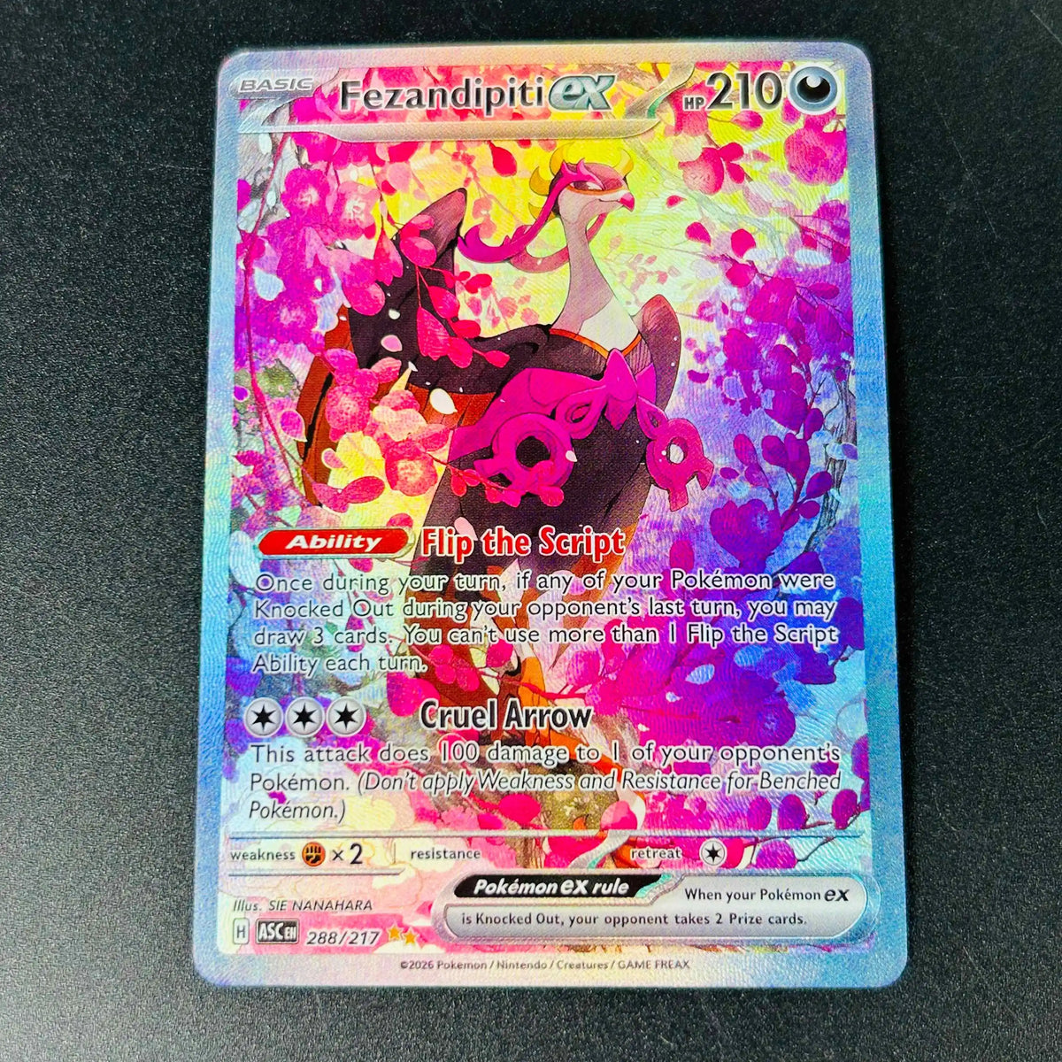 N's Zoroark Ex 286/217 English Version Collectible Grade DIY Foil Texture Nice Condition Premium Anime Collection Cards