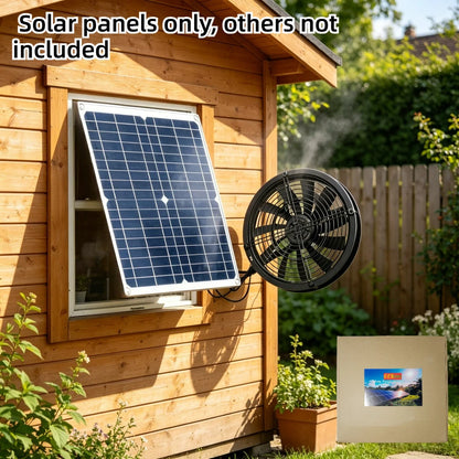 NEW 6 Inch Solar Exhaust Fan Kit Auto Ventilation Weatherproof Energy Saving for Greenhouse Dog House RV Chicken Coop Shed