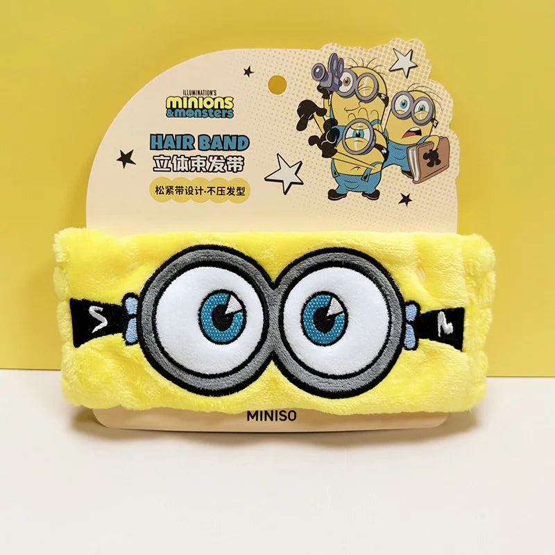 Licensed Minions Vs Big Monster 3D Plush Hair Band Soft Fluffy Washing Face Headband Cute Cartoon Hair Accessory