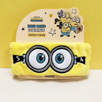 Licensed Minions Vs Big Monster 3D Plush Hair Band Soft Fluffy Washing Face Headband Cute Cartoon Hair Accessory