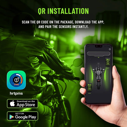 Motorcycle TPMS 2 Sensors Bluetooth 5.0 Tire Pressure Monitoring System Pit Bike Tyre Tester Diagnostic Set Moto Accessories