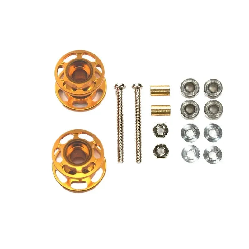 2PCS(1pair) 95423/94945 12-13mm Double Aluminum Guide Rollers Lightweight Hollow Guide Wheels for Tamiya Mini 4WD Model Car