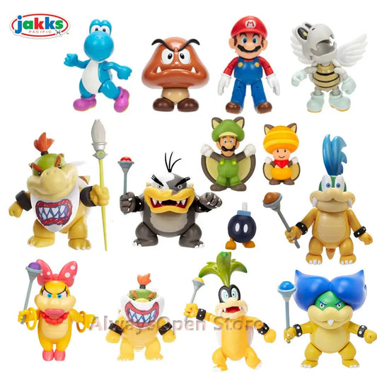 JAKKS Super Bros Marios Koopa Action Figure Toys Cute Koopalings Wendy Morto Larry Lemmy Iggy Anime Figures Dolls Gifts for Kids