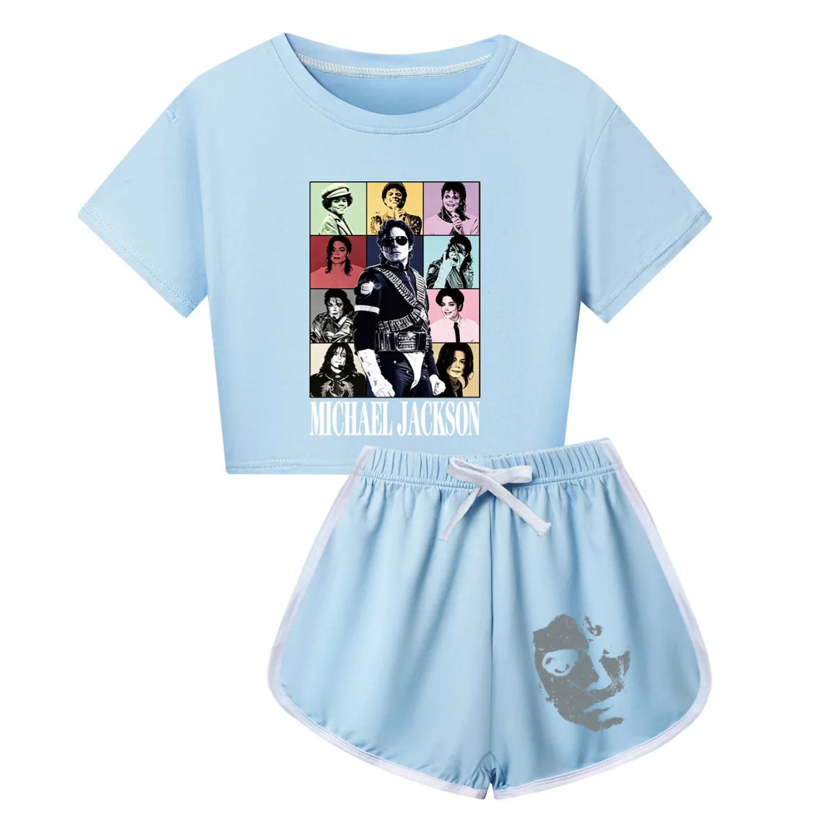 International celebrity children's short sleeved shorts and long sleeved Boy Girl Michael Jackson pajamas set