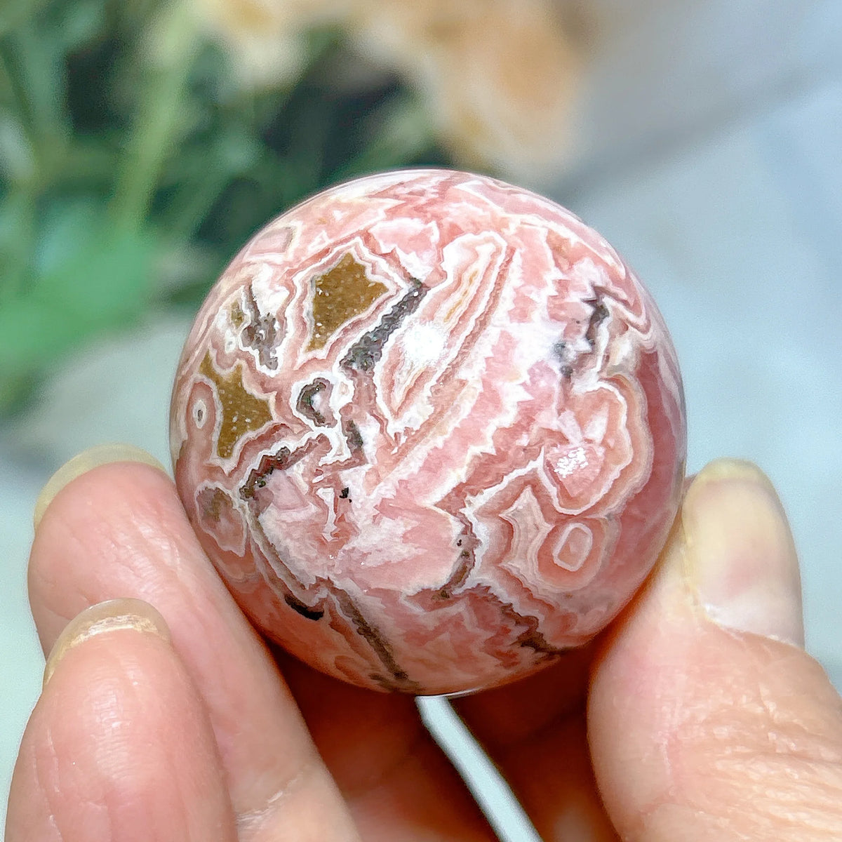 High Quality Natural Crystals Argentina Rhodochrosite Druzy Sphere Healing Gemstones Home Decorations Room Decor Jewelry Gift