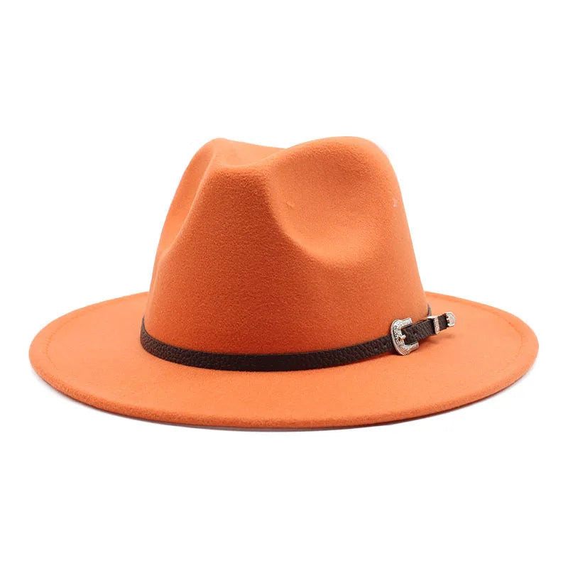 British Style Felt Jazz Fedora Hat 59-61CM Size Panama Trilby Hats for Women Men Gentleman Wedding Party Hat