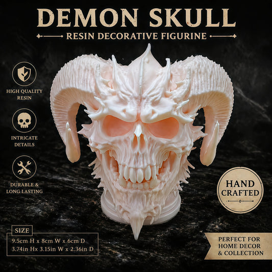 3D Printed Skeleton Half-Body Demon Statue, Halloween and Christmas Gift, High-Precision Resin Model, Gothic Style Desktop Ornament, Creative Bookshelf Decoration, Personalized Punk-Style Gift for Men