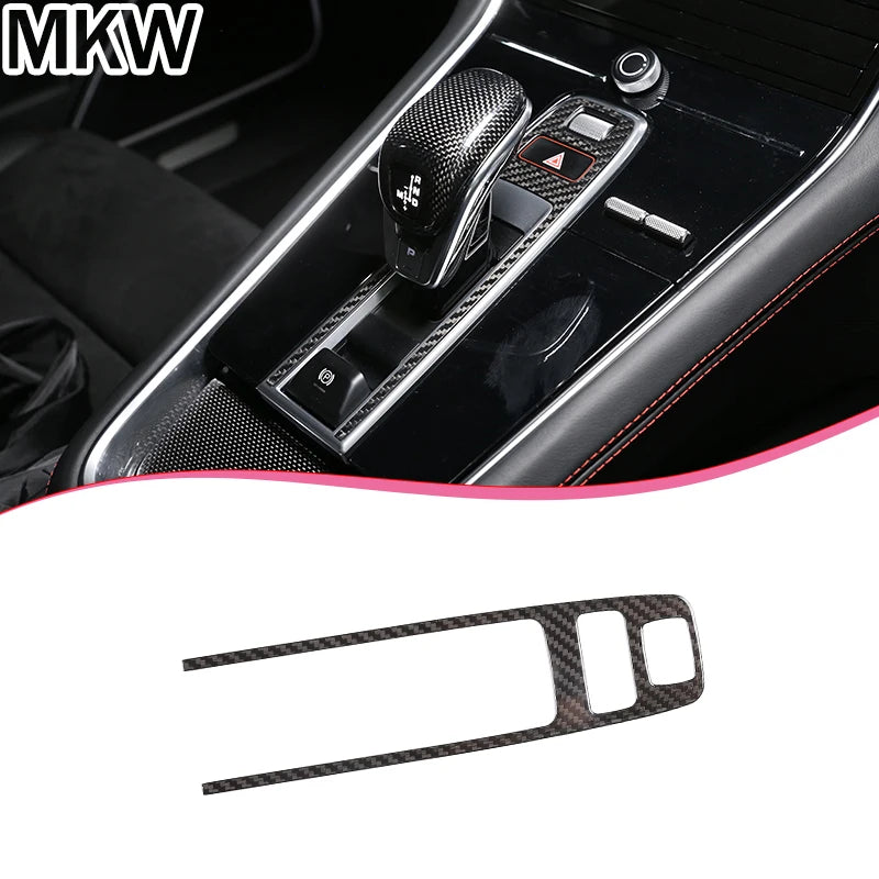 For Porsche Panamera 971 2017-2021 For Cayenne 2018-2023 Real Carbon Fiber Car Center P Button Part Cover Trim Car Accessories
