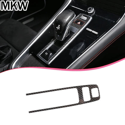 For Porsche Panamera 971 2017-2021 For Cayenne 2018-2023 Real Carbon Fiber Car Center P Button Part Cover Trim Car Accessories