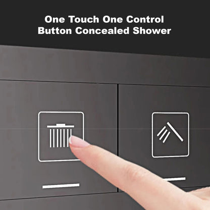 AITANA Luxury Black Brass LED Digital Display Constant Temperature Wall Mounted Bathroom Mixer Embedded 2-Function Shower System