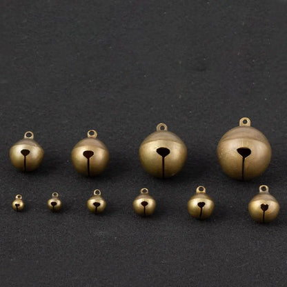 5-50pcs 6/8/10/12/14/16/18/20/25mm Bronze Metal Jingle Bells Loose Beads Festival Party Christmas Decor DIY Crafts Accessories