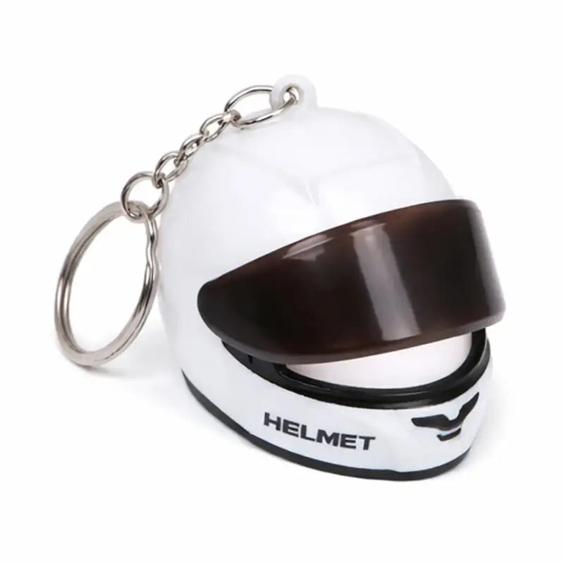 Cool Motorcycle Helmet Keychain with Light Creative Mini Helmet Key Chain for Bags and Keys, Night Warning Light