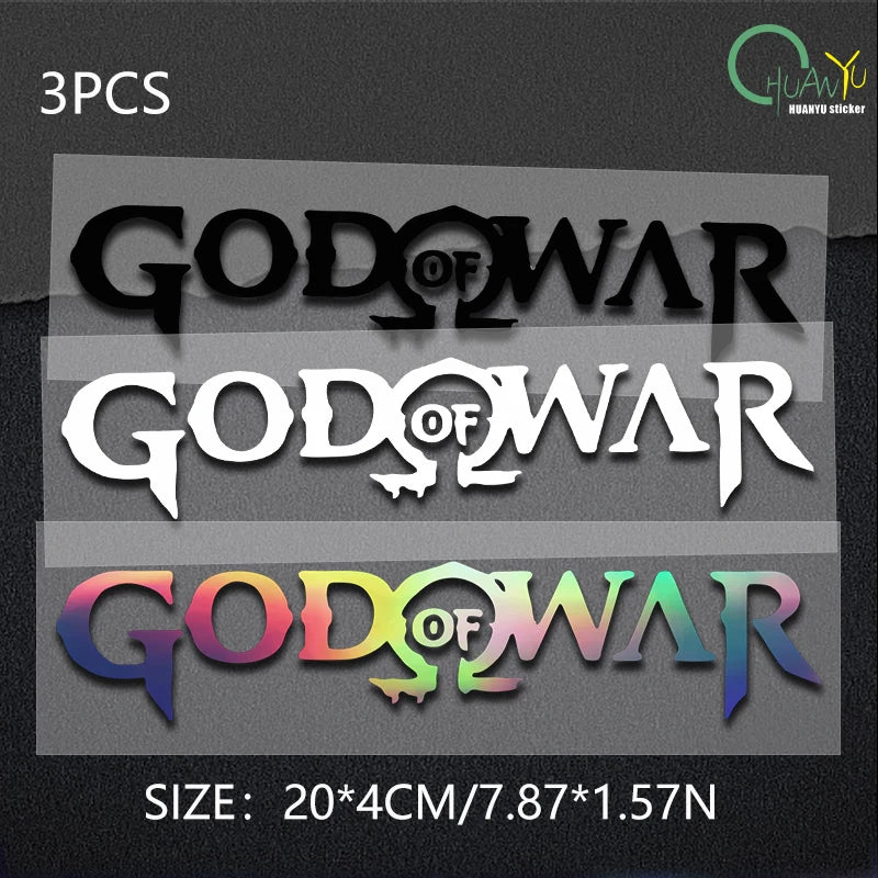 God of War Game Logo Car Stickers Personality Decal Sunscreen Die Cut Refrigerator Helmet Car Accessories