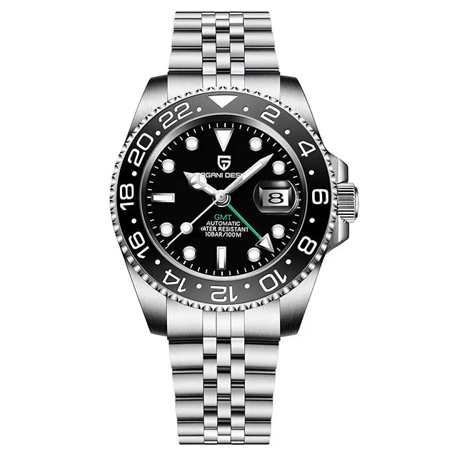 PAGANI DESIGN New GMT Men Watch Top Brand 40mm Mechanical Watch Sapphire Glass 100M Waterproof Automatic Wristwatch Reloj Hombre