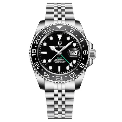 PAGANI DESIGN New GMT Men Watch Top Brand 40mm Mechanical Watch Sapphire Glass 100M Waterproof Automatic Wristwatch Reloj Hombre
