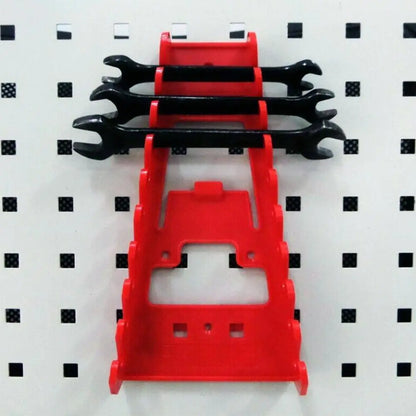 Red Wrench Organizer Plastic Wrench Rack Wall Mounted Tray Sockets Storage Tools Rack Sorter Standard Spanner Holders 1-5pcs