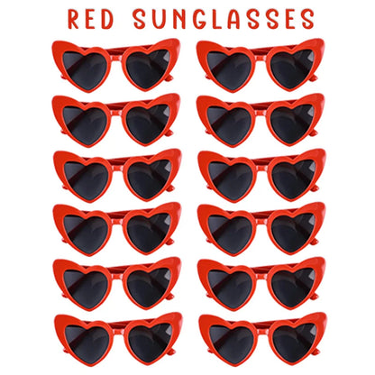12-100Pcs Wedding Sunglasses for Guests Heart Shaped Sunglasses Bachelorette Party Glasses Bridal Shower Party Favors Photo Prop