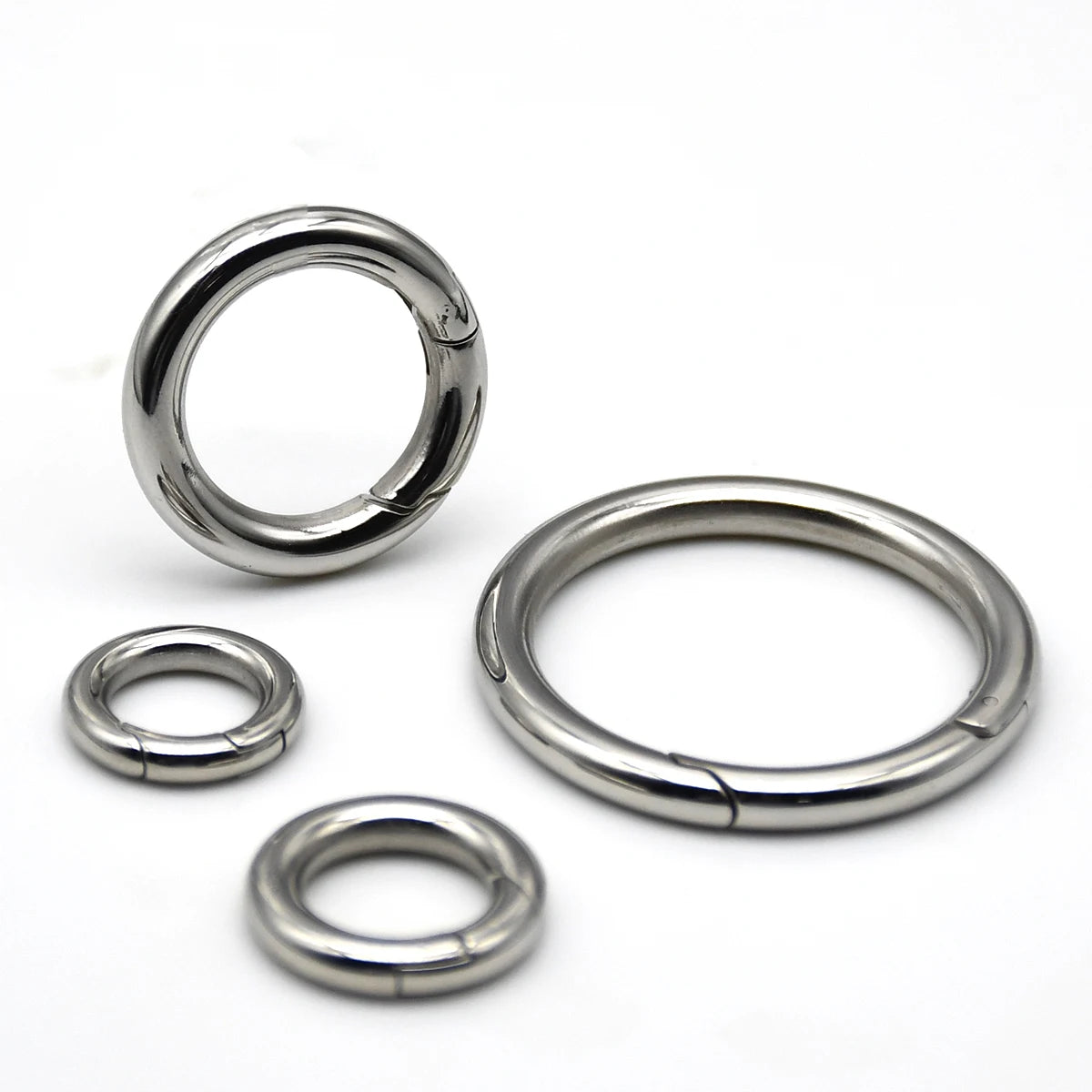 Stainless Steel Spring Gate O Ring Openable Keyring Bag Strap Buckle Trigger Snap Clasp Clip Connector DIY Accessories