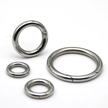 Stainless Steel Spring Gate O Ring Openable Keyring Bag Strap Buckle Trigger Snap Clasp Clip Connector DIY Accessories