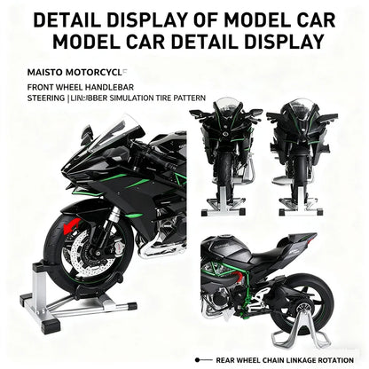 Key Start 1:9 H2 H2R Alloy Sports Motorcycle Model Diecast Track Racing Motorcycle Model With Spray Sound and Light Kid Toy Gift