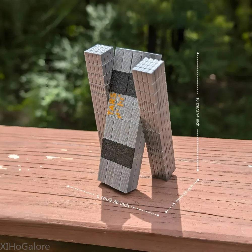 Desk Decor Interstellar Tars Robot 3D Printed Model Metallic Finish Collectible Durable Plastic SciFi Office Fans Gift Idea