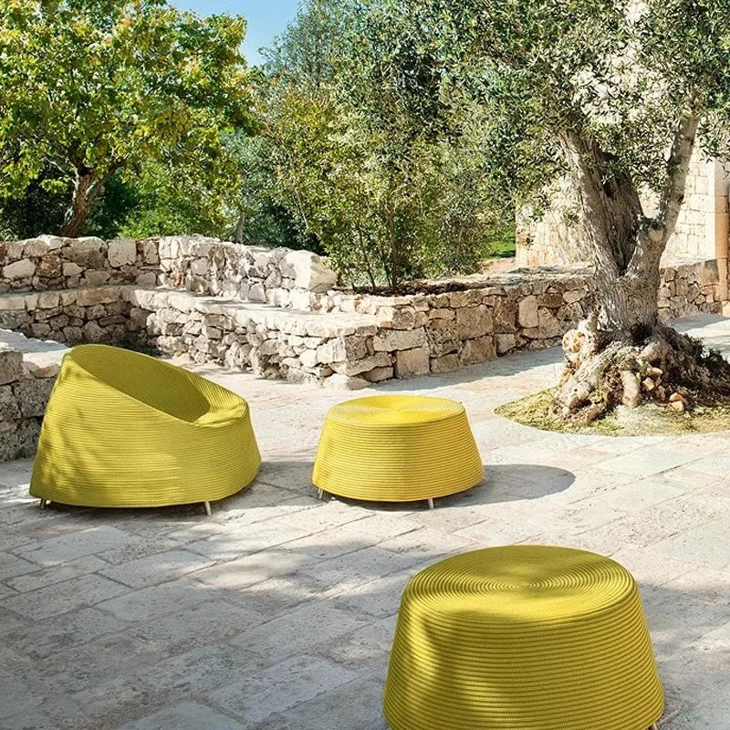 ！@Nordic Luxury Modern Fabric Rattan Furniture Set Creative Lazy Chair Outdoor Courtyard Living Room Hotel