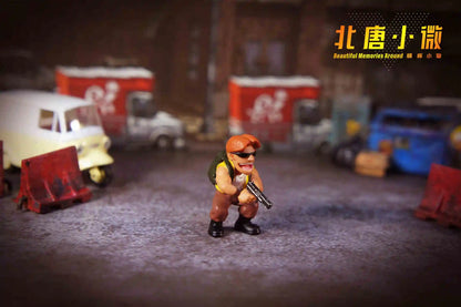 1:64 Metal Slug Genuine Tide Play Figure Snk Hand-Made Heavy Machine Gun Flame Shot Gun Doll Tank Enemy Soldier