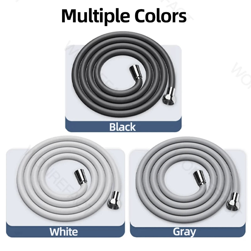 Bathroom Silicone Shower Tube Bend Arbitrarily Hose Explosion Proof Anti Winding Shower Head Hose Used High Toughness Design