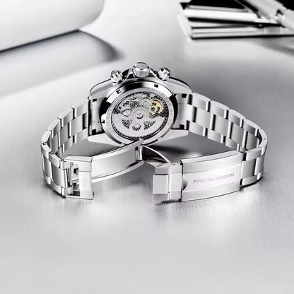 PAGANI DESIGN 2026 New Automatic Mechanical Watch Skeleton Hollow Dial Waterproof Stainless Steel Sport Wristwatch Reloj Hombre