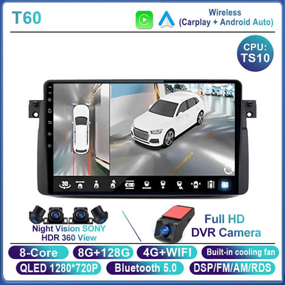 Android 16 Car Radio For BMW E46 M3 X5 1998-2006 Multimedia Video Player GPS 4G Carplay Auto Stereo RDS DSP DVD Head Unit WIFI