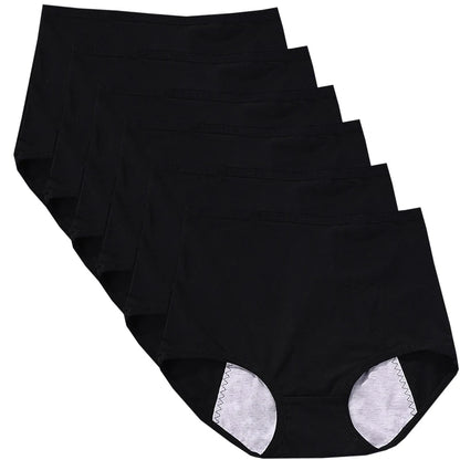 6pcs Girl Menstrual Panties Women's Physiological Briefs Ladies Period Leak Proof Panty High Waist Cotton Underwear