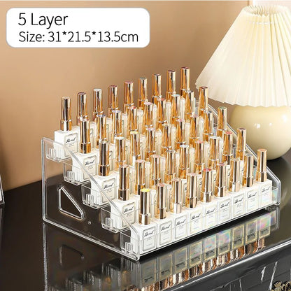 Clear Acrylic Nail Polish Display Stand Multi-layer Plastic Storage Rack UV Gel Shelf Quick Install Cosmetic Manicure Storage