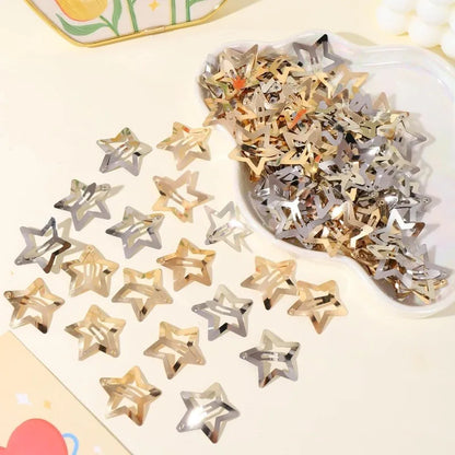 Y2K Star Bobby Pin Set (10/20/50PCS) Daily Versatile Party Design Simple and Exquisite, Securely Worn Without Damaging Hair