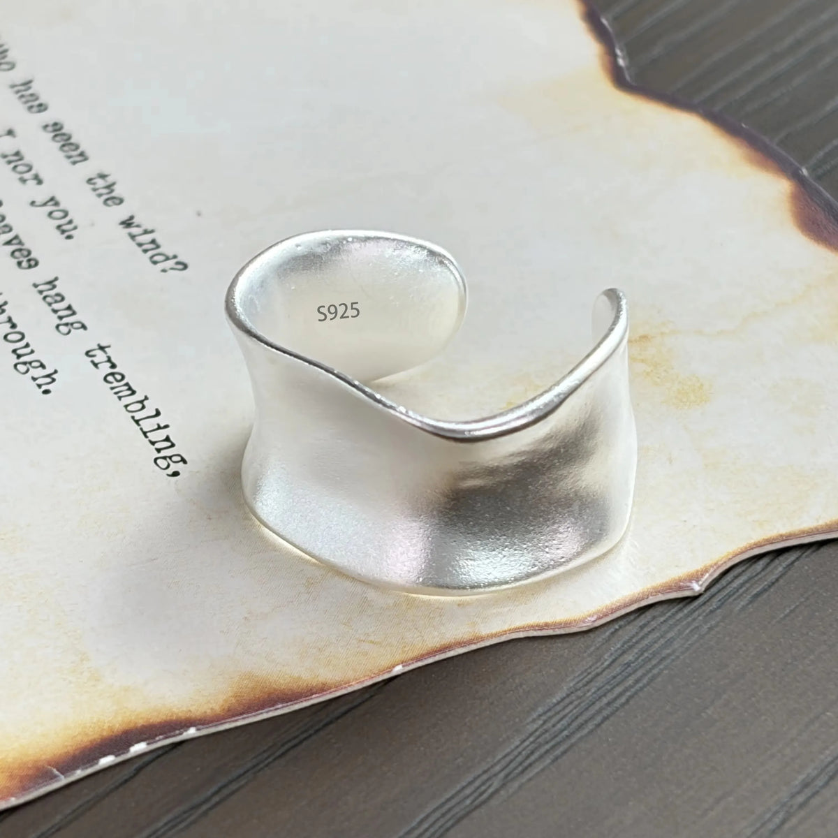 PANJBJ 925 Sterling Silver Geometry Crystal Ring For Women Ellipse Exaggerated Punk Water Drop Open Jewelry Gift Dropshipping