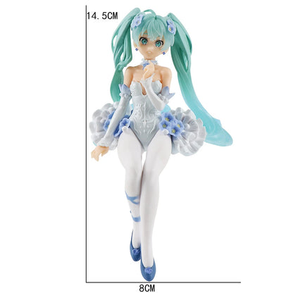 Anime Figure Wedding Dress Action Figures Kawaii Swimsuit Vocaloid PVC Collectible Model Toys Girl Gift