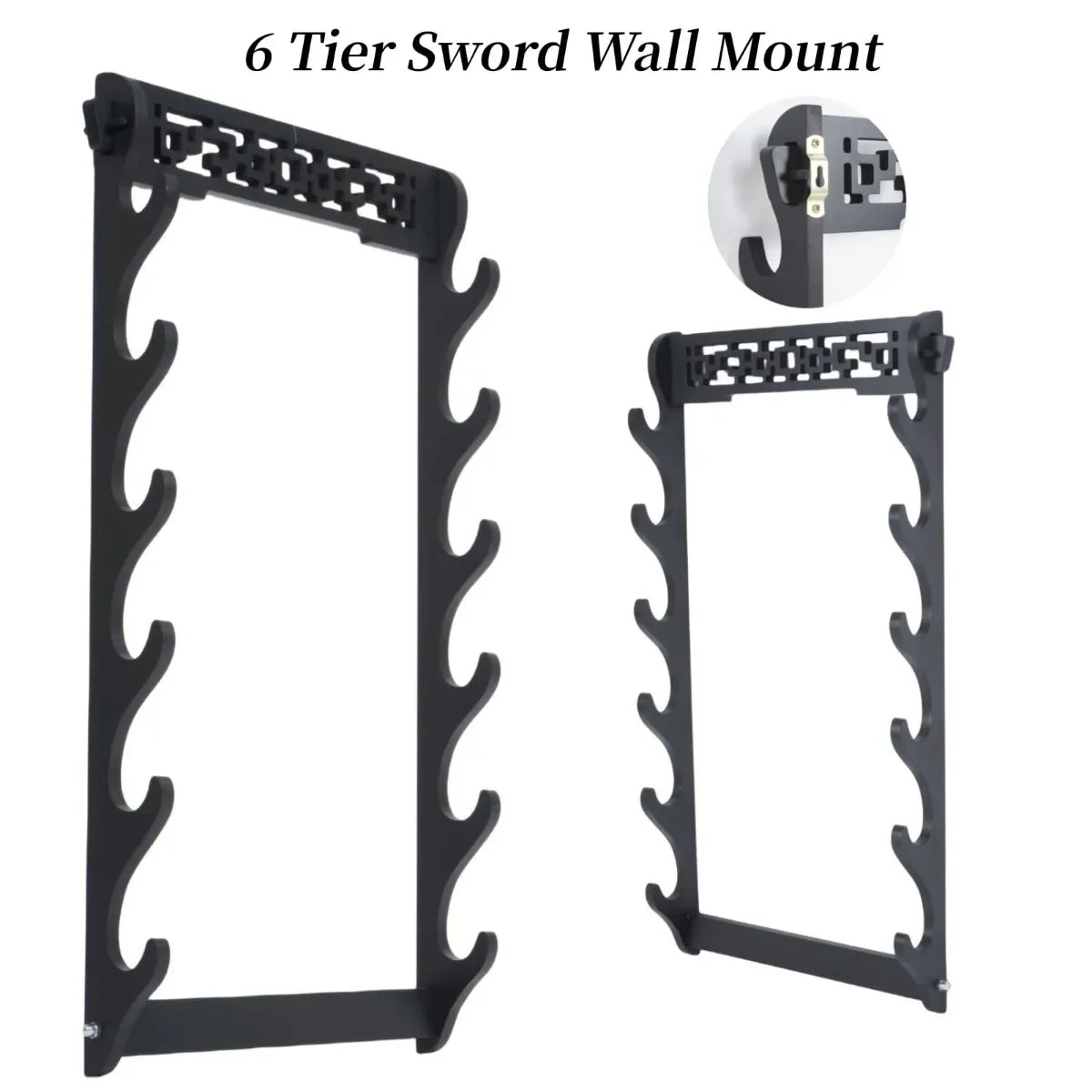8-Layers Katana Storage Shelf Wall Support Holder Wooden Sabre Samurai Sword Stand Rack Display Real Japanese Katana Organizer