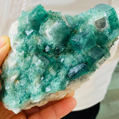 Natural Formed!Green Cubic Fluorite Clusters, Green Quartz Crystal Ore Clusters, Minerals, Reiki, Healing Clusters